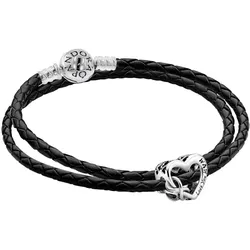 Pandora 51520 Set Leder-Armband für Damen mit Charm Love You Mum, 35 cm