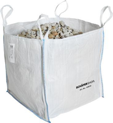 Containersack Schäfer Shop Genius Big Bag, oben offen, bis 150 kg, 4 Hebeschlaufen, 5 Stück, B 700 x T 700 x H 700 mm, weiß