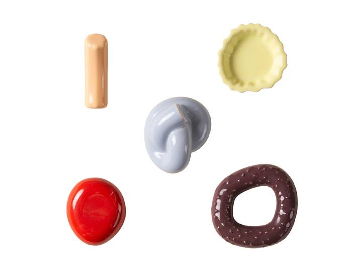 Schneid - Fossil Wandhaken, bunt (5er-Set)