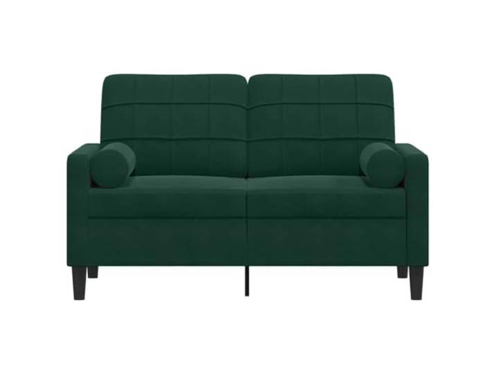 KTHLBRH 2-Sitzer-Sofa, Samt, dunkelgrün, 137 cm Gestell aus Metall, abnehmbare Kissen, Schaumstoff, 2 Kissen im Lieferumfang enthalten