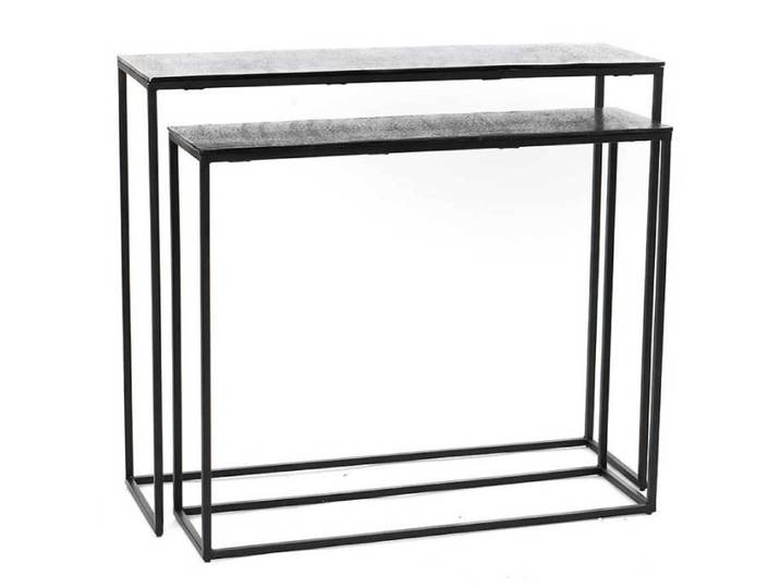 Set 2 console aluminium noir i 100cm Noir