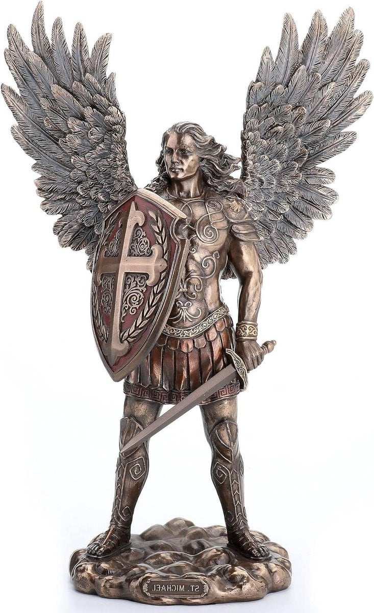 Aartsengel Beeld Beschermengel Decoratie in Brons, Hoogte: 37 cm