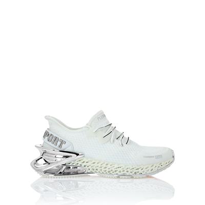 Sneaker PLEIN SPORT "Thunder Force Genx", Damen, Gr. 42, Normalschaft, weiß (0191, weiß, nickel), Schuhe Sneaker