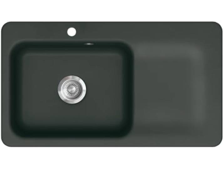 KeraDomo Spüle JUNA 90 in EIBE - Becken links mit Handbetätigung/Systemceram/Keramikspüle