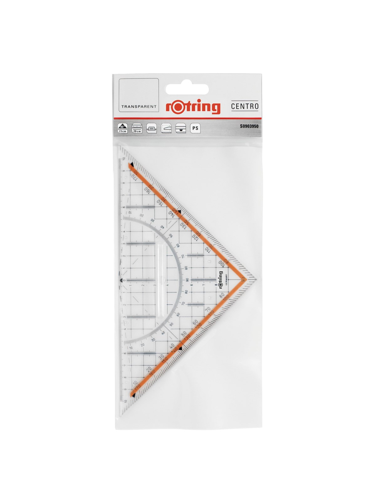 Rotring Centro Large Geometry Set Square with Handle 23cm