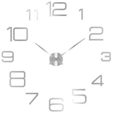 Universal Stock Modern DIY Wall Clock Large Acrylic Mirror Quartz Wall Clock For Living Room Decors silver