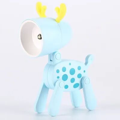 Universal Stock Cute Dog & Deer LED Night Light Foldable Kids Bedside Lamp Mini Book Light blue Deer