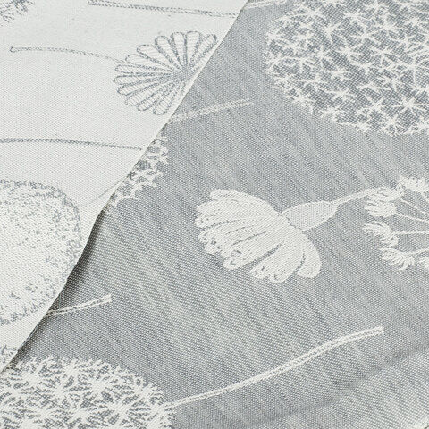 Halbleinen-Jacquard "Pusteblumen", silber