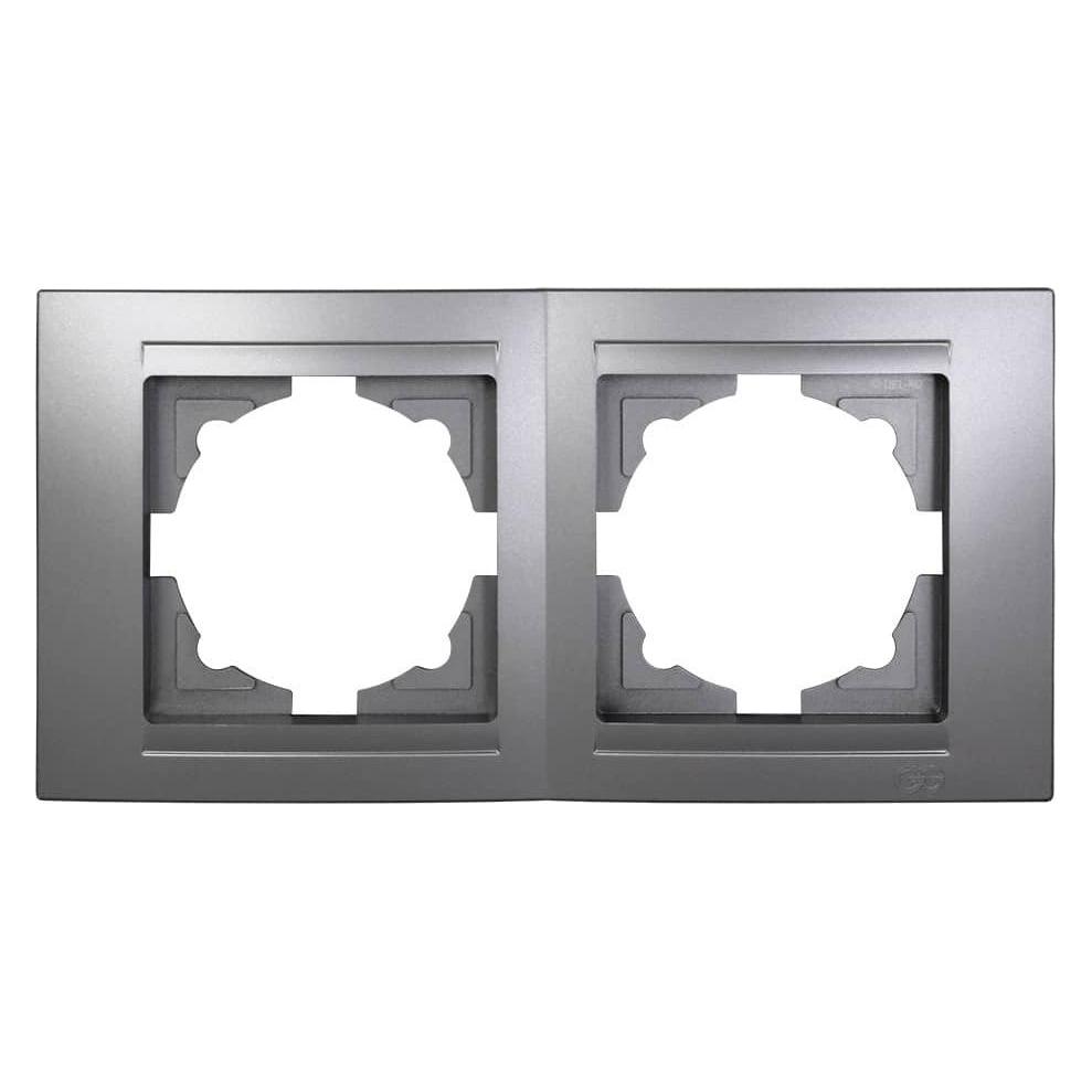 Gunsan Moderna 2-fach Rahmen für 2 Steckdosen Schalter Dimmer Silber (31793630)