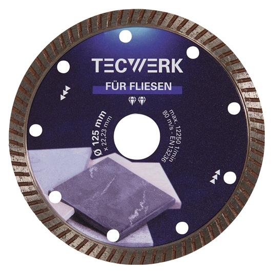 Tecwerk Diamanttrennscheibe FLIESEN PRO T Ø 125 mm Bohrung 22,23 mm Segmenthöhe 7 mm Segmentstärke 1,6 mm... (2000865421)