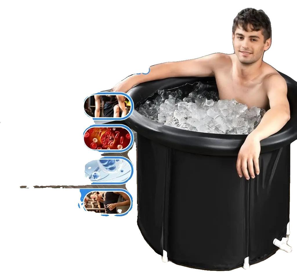Aufblasbare Badewanne, 290L Kapazität, tragbares Design, schwarz