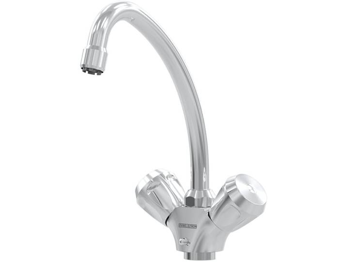 Waschtischarmatur STIEBEL ELTRON TWS-W , silber (verchromt), B:15,5cm H:8cm T:26cm, Armaturen, Waschtischarmatur, drucklos, f. offene Warmwasserspeicher/Untertischboiler 5l Niederdruck