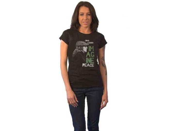John Lennon Imagine Peace Junior Top Zwart, Zwart, 3X
