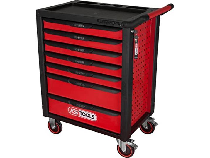 KS Tools 826.0007 Servante d'atelier RACINGline NOIR/ROUGE avec 7 tiroirs Servante d'atelier RACINGline NOIR/ROUGE avec 7 tiroirs\, rangement atelier