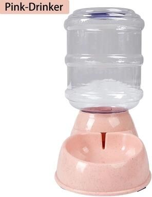 Uplifted Finds Automatic Gravity Pet Feeder & Waterer Set pink Drinker