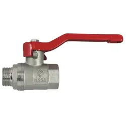 AquaCraft Kugelhahn aus Messing 1001000137 m. Hebelgriff (rund) rot, AGxIG1/2", DIN 50930-6
