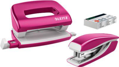 Heftgerät + Locher WOW 5561 SET, pink