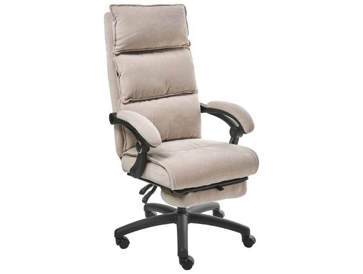 Fauteuil de bureau Repose-pieds inclus EATON Tissu chenille Beige