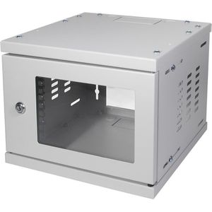 LogiLink Netzwerkschrank Cabinet SOHO, W06Z33G, 10 Zoll, Wandgehäuse, bis 20 kg, 312 x 235 x 300 mm, lichtgrau, 4 HE
