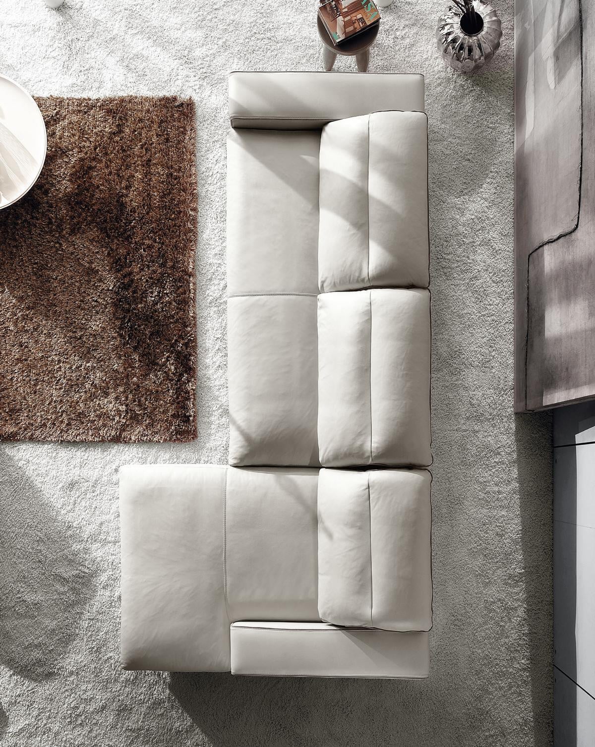Prianera Design L-vormige hoekbank in leder voor in de woonkamer