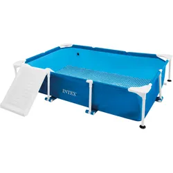 Intex 48404GN Hundepool Set (229x152x45,7cm) inkl. Filterpumpe, Rampe & Abdeckung