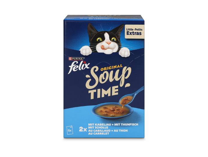 Felix Nassfutter Soup Fisch assortiert 6x48g