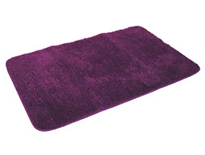 Mesana Kinzler J-10006/101 hochwertige Mikrofaser Badematte Uni, 60x100 cm, flusenfrei, pflegeleicht, aubergine
