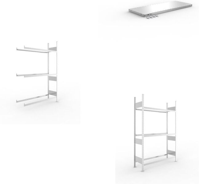 Meta Set Reifen-Anbauregal S3 CLIP + Reifenregal S3 CLIP + Zusatzboden CLIP V150 1000x400 mm