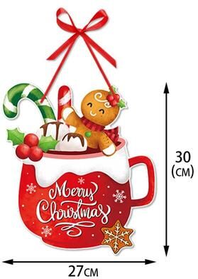 Uplift Treasures Merry Christmas Santa Snowman Door Hanging Ornament b