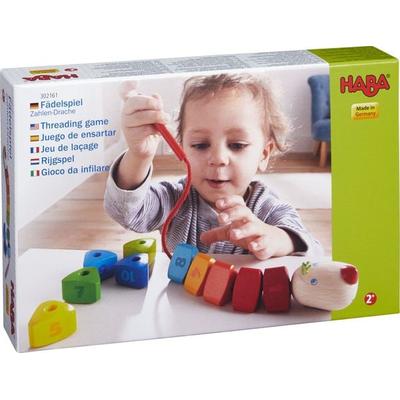 Fädelspiel Zahlen-Drache (Kinderspiel)