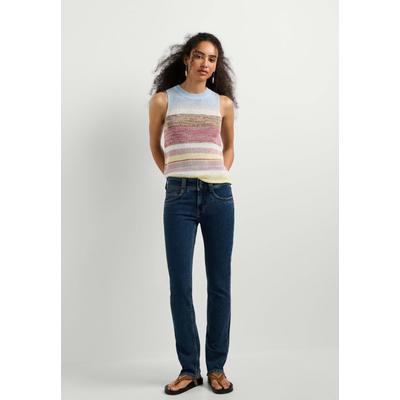 Slim-fit-Jeans PEPE JEANS "schmal geschnittene Jeans SLIM JEANS MW GEN", Damen, Gr. 28, Länge 30, blau (stone wash schwarz tint), 98% Baumwolle, 2% Elasthan, Jeans Slim-fit-Jeans