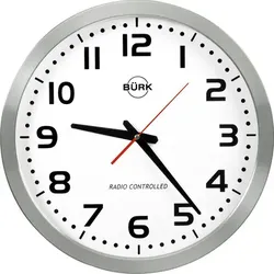 Funkwanduhr Ø 40 cm Stainless Steel
