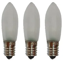 Hellum LED Riffelkerze 12V 0,1W E10 830 matt 3er Pack