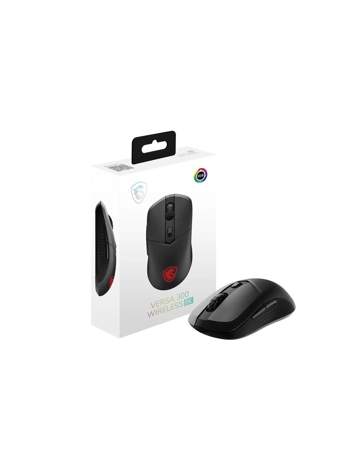 MSI VERSA 300 8K - mouse - 2.4 GHz Bluetooth 5.3 USB 2.0 - Maus (Schwarz)