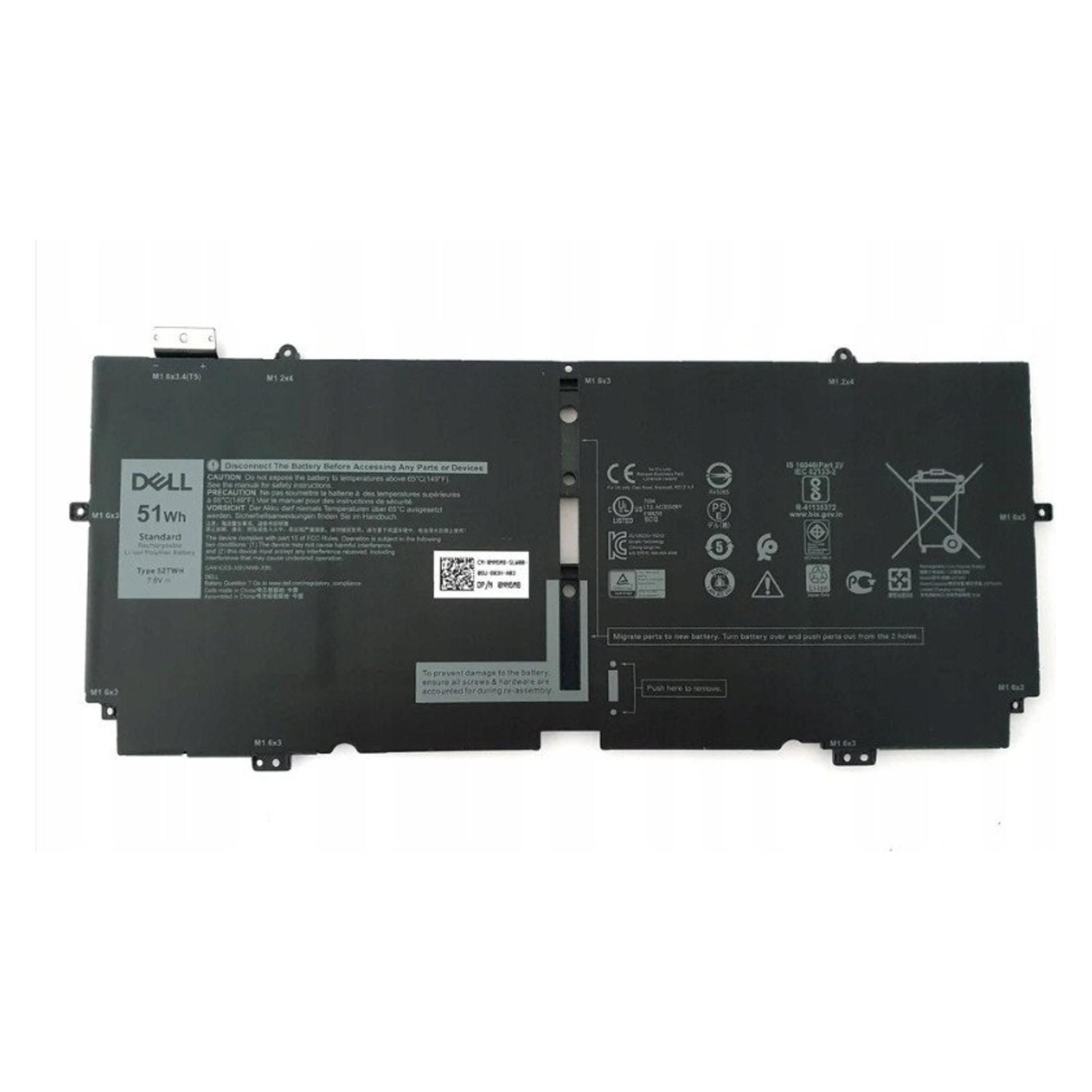 Dell Battery, 51WHR, 4 Cell (4 Zellen, 6340 mAh) (52TWH)