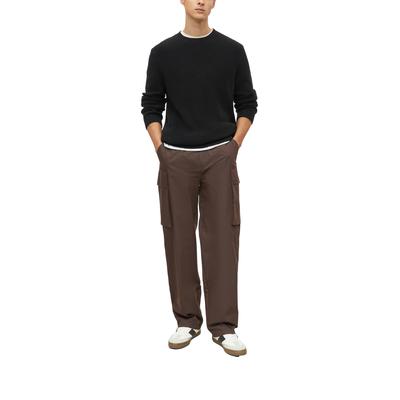 Strickpullover S.OLIVER, Herren, Gr. M, schwarz, Strick, Obermaterial: 100% Baumwolle, unifarben, bequem hüftbedeckend, Rundhals, Bündchen, Pullover Strickpullover, Langarmpullover mit Rundhals / Baumwolle