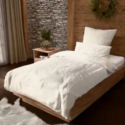 MONT CHALET Fell-Wendebettwäsche uni Jacquard-Design Mikrofaser Chinchilla Einzelbett, 3tlg.