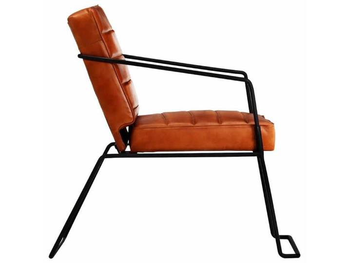 Fauteuil en cuir véritable - - Brun roux - Cuir véritable - 52x70x71 cm - Profondeur du siège 38 cm
