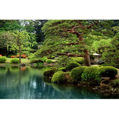 Fototapete PAPERMOON "Ruhiger Zen See", bunt, B:2m L:1,5m, Vlies, Tapeten