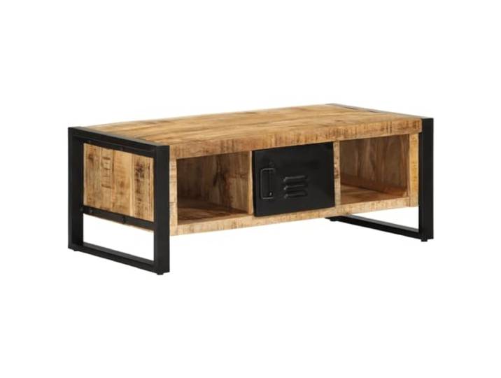 KKgypkn Couchtisch 90x50x36 cm Massives Mangoholz Mit Beinen, Stauraum für Zeitschriften, Einzigartige Holzmaserung, Leicht zu reinigen