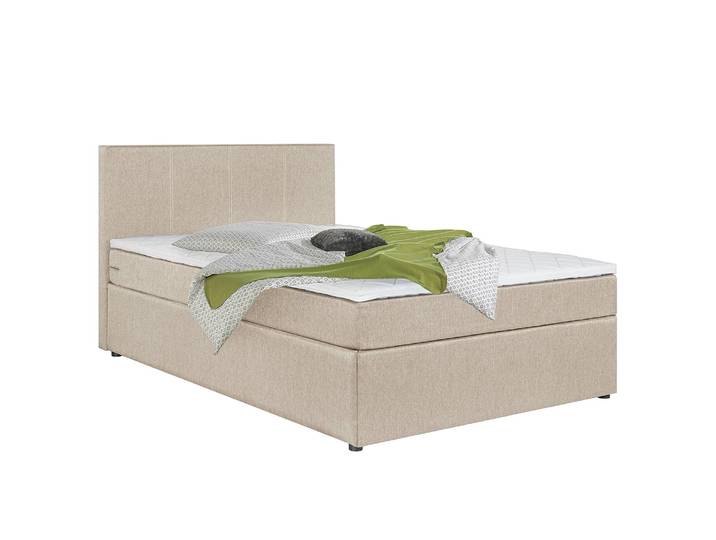 Lit Clarissa 140 x 200cm Tissé à plat Beige/Beige