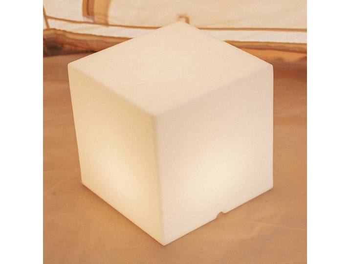 Borne lumineuse Cuby modèle A 32 x 32cm Blanc/Blanc