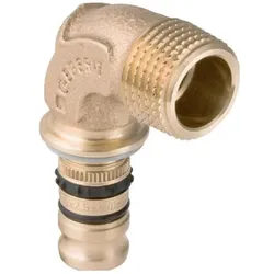 Geberit, Rohrverbindungstechnik, Mepla Pressfitting Bogen 90 Rotguss 32 mm x 1 " AG 604.254.00.5 (Pressverbindung)