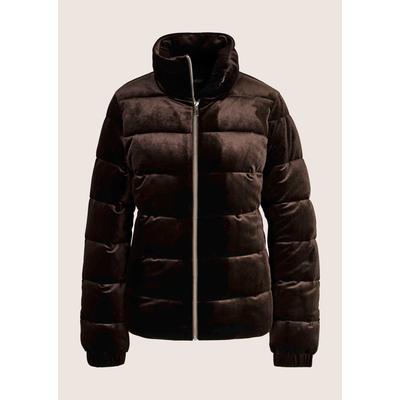 Steppjacke MADELEINE "Jacke Modische Samt-Steppjacke", Damen, Gr. 46, braun, Jacken Steppjacke
