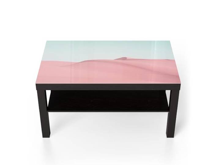 DEQORI Glastisch schwarz groß 90x50 cm Motiv Rosige Stille ausgefallener Beistelltisch aus Glas Hochglanz Couchtisch fürs Wohnzimmer moderner Couch Tisch mit Design