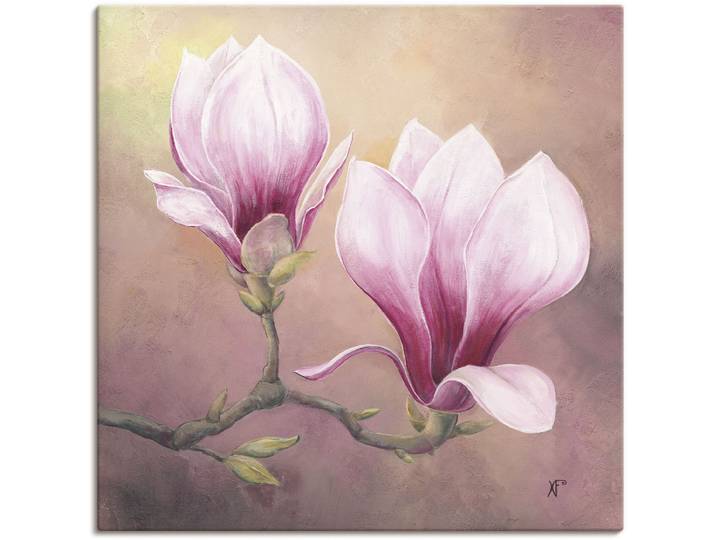 Leinwandbild ARTLAND Späte Magnolie , lila (farbe bild(er): lila), B:30cm H:30cm, Bilder, Leinwandbild, auf Holzrahmen gespannt