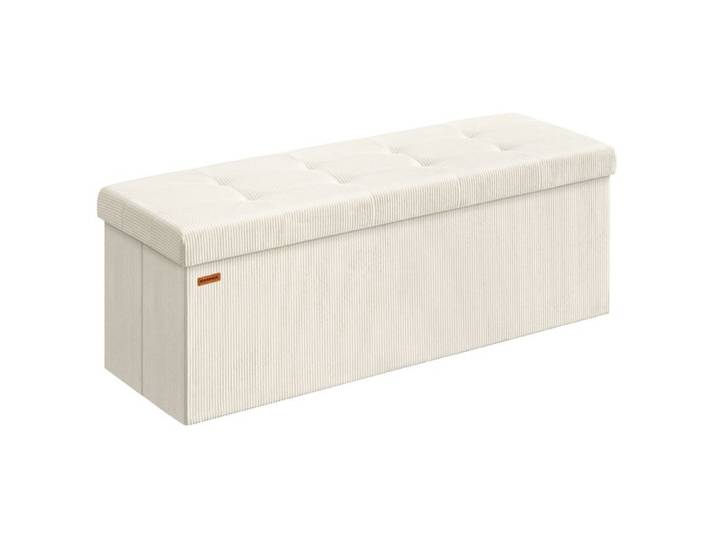 Banc de Rangement - SONGMICS - Pliable - 38x110x38 cm - Blanc Crème - Charge 300 kg