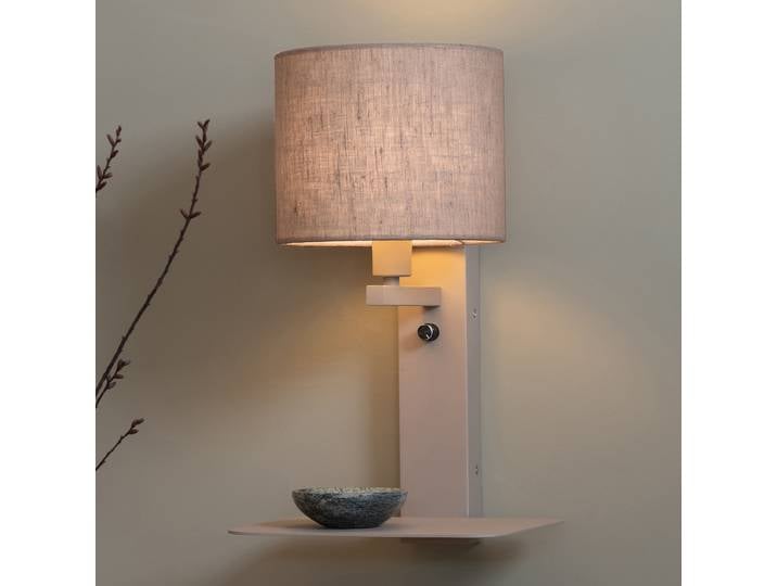 Applique murale Florence 24 x 42 x 24cm Beige/Cappuccino/Sable Lin E14