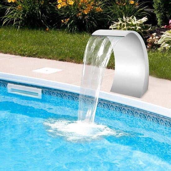 WAN Waterval Fontein Decoratieve Uitloop voor Vijver Decoratie in Zilver - B: 60 cm, D: 30 cm
