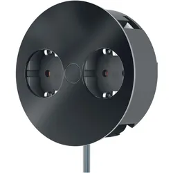 Bachmann, Steckdosenleiste, Twist 2S 2x Steckdose (931.100) schwarz glänzend (CEE 7/3, 2 m)
